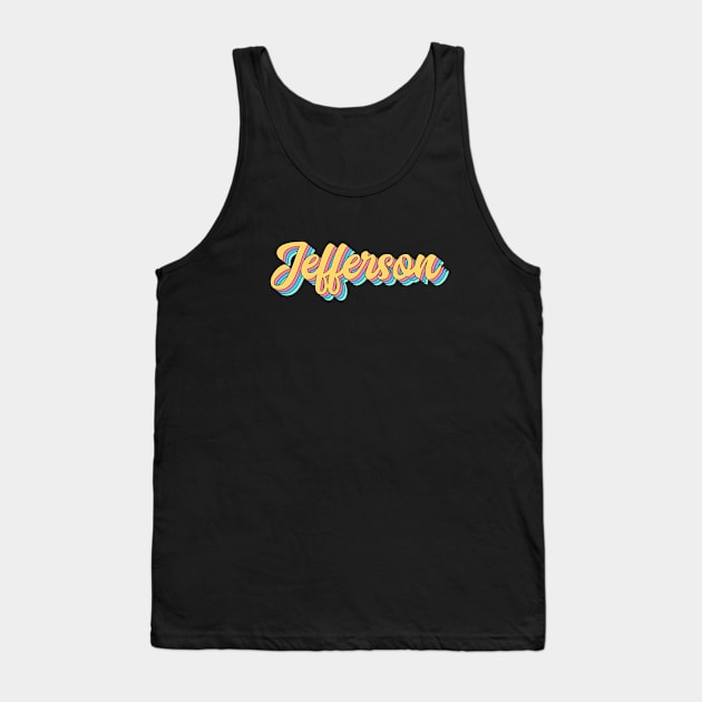 Jefferson Retro Yellow Script Tank Top by modeoftravel